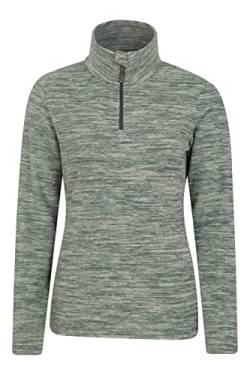 Mountain Warehouse Snowdon Melange Fleece-Pullover Damen - dünner, Warmer Winter-Pullover aus Fleece für Damen zum Laufen, Wandern, Joggen und für Sport und Outdoor Khaki 36 von Mountain Warehouse