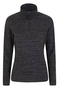 Mountain Warehouse Snowdon Melange Fleece-Pullover Damen - dünner, Warmer Winter-Pullover aus Fleece für Damen zum Laufen, Wandern, Joggen und für Sport und Outdoor Schwarz Jet 40 von Mountain Warehouse