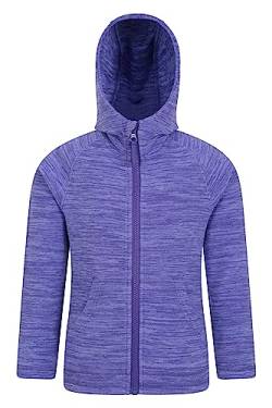 Mountain Warehouse Snowdonia II Kapuzenpullover für Kinder – Microfleece-Oberteil mit durchgehendem Reißverschluss und Fronttaschen, für Jungen und Mädchen Dunkellila 11-12 Jahre von Mountain Warehouse