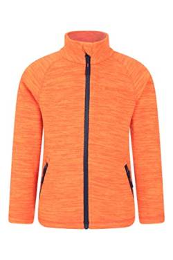 Mountain Warehouse Snowdonia Kinder-Hoodie - leichte Mädchenjacke aus Microfleece, schnell trocknend, Antipilling-Kapuzenpullover Für Jungen, Winter Orange 11-12 Jahre von Mountain Warehouse