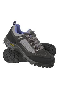 Mountain Warehouse Storm wasserdichte Damen-IsoGrip-Schuhe – Regenstiefel, atmungsaktiv, Wanderschuhe, Wildleder-Obermaterial, EVA-Fußbett, Ripstop-Gewebe – zum Wandern Grau 39 EU von Mountain Warehouse