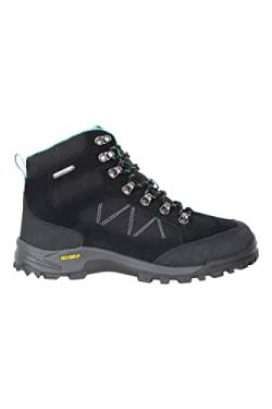 Mountain Warehouse Storm wasserdichte Damenstiefel - Langlebige Wanderschuhe, Wildleder- & Netzobermaterial, Netzfutter, gepol. Fußbett - Ideal zum Spazieren & Wandern Schwarz 37 EU von Mountain Warehouse