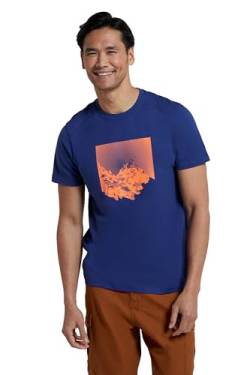 Mountain Warehouse Sunrise Bio-T-Shirt für Herren - Atmungsaktives und leichtes Bio-Baumwoll-T-Shirt mit UV-Schutz - ideal für Herbst, Herbst Winter, Outdoor und Urlaub Marineblau XL von Mountain Warehouse