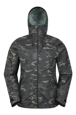 Mountain Warehouse Swerve wasserdichte Windjacke für Herren - Jacke aus Rip-Stop-Stoff, einfach zu verstauen - Ideal für nasses Wetter, zum Wandern, Zelten, für draußen Camouflage XL von Mountain Warehouse