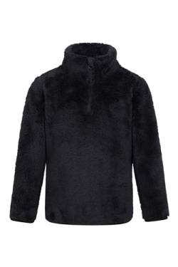 Mountain Warehouse Teddy Unisex-Fleece für Kinder, mit halbem Reißverschluss - leicht, atmungsaktiv, warm und kuschelig, für Jungen und Mädchen, Sweatshirt - für draußen Schwarz 116 (5-6 Jahre) von Mountain Warehouse