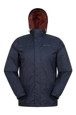 Mountain Warehouse Torrent Jacke für Herren - Wasserfeste Regenjacke, leichter Mantel mit versiegelten Nähten, Freizeitjacke Dunkelblau XL von Mountain Warehouse