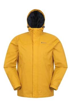 Mountain Warehouse Torrent Jacke für Herren - Wasserfeste Regenjacke, leichter Mantel mit versiegelten Nähten, Freizeitjacke Dunkelgelb Large von Mountain Warehouse