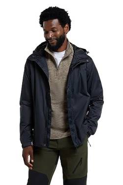 Mountain Warehouse Torrent Jacke für Herren - Wasserfeste Regenjacke, leichter Mantel mit versiegelten Nähten, Freizeitjacke Schwarz 3XL von Mountain Warehouse