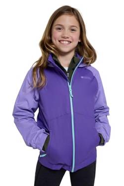 Mountain Warehouse Torrent Wasserdichte Kinderjacke - leichte Regenjacke für Kinder mit versiegelten Nähten, atmungsaktiv, für Mädchen und Jungen - zum Wandern Lila 7-8 Jahre von Mountain Warehouse