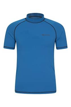 Mountain Warehouse UV-Rash Guard für Herren – Leichtes, Schnell Trocknendes und Dehnbares T-Shirt mit USF 50+ und Flachnähten – Für Herbst, Herbst Winter, Strand, Schwimmen Blau XS von Mountain Warehouse