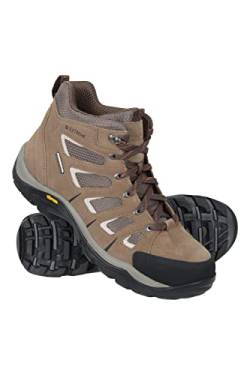 Mountain Warehouse Vibram Wasserfeste Wanderstiefel - Regenschuhe, robuste Wanderschuhe, Obermaterial Wildleder und Netzstoff - Winter-Schuhwerk für Camping, Reise Braun 42.5 von Mountain Warehouse