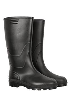 Mountain Warehouse Wade Herren-Gummistiefel - wasserdichte, atmungsaktive und schnell trocknende Regenstiefel mit tiefem Profil - Ideal für Herbst, Herbst Winter, Outdoor Schwarz Jet 46 von Mountain Warehouse