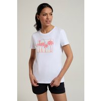 Postcard Palm Bio-Baumwoll Damen T-Shirt - Weiss von Mountain Warehouse