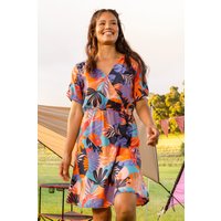 Sahara Gemustertes Damen Wickelkleid - Koralle von Mountain Warehouse