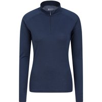 Talus Damen Langarmshirt mit Reißverschluss   - Marineblau von Mountain Warehouse