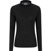 Talus Damen Langarmshirt mit Reißverschluss   - Schwarz von Mountain Warehouse