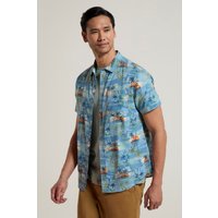 Tropical Bedrucktes Herren Kurzarm Shirt - Blau von Mountain Warehouse