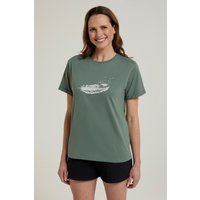 Wave Feather Bio-Baumwoll Damen T-Shirt mit lockerer Passform - Khaki von Mountain Warehouse