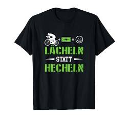 Lächeln statt Hecheln Elektro Bike Ebike Fahrrad Geschenk T-Shirt von Mountainbike MTB Bike Mountainbiker Mann Lustig
