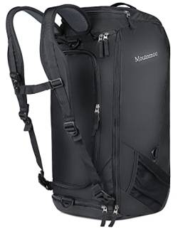 Mouteenoo Reise-Duffel-Rucksack mit Schuhfach Wasserabweisende Sport-Duffle-Sporttasche mit Schultergurten für Männer und Frauen (Black, 45L) von Mouteenoo