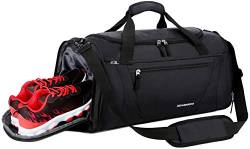 Mouteenoo Sporttasche 40L Sport Reisetasche für Herren und Damen mit Schuhfach (One_Size, Black) von Mouteenoo