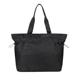 Mouteenoo Tote Bag mit Reißverschluss, Handtasche Damen, Große Schultertasche für Fitnessstudio, Arbeit, Reisen, Schule (Black 2.0) von Mouteenoo