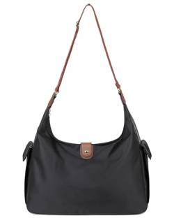 Mouteenoo Umhängetasche Damen mit Verstellbarer Schultergurt, Crossbody Bag Damen (Black) von Mouteenoo