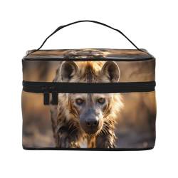 Mouxiugei Lone Hyena tragbare Make-up-Tasche – elegante Reise-Kosmetiktasche mit großem Fassungsvermögen, Make-up-Taschen-Set, Make-up-Tasche für Frauen, Einsame Hyäne, Einheitsgröße von Mouxiugei