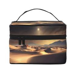 Mouxiugei Sahara Desert tragbare Make-up-Tasche – elegante Reise-Kosmetiktasche mit großem Fassungsvermögen, Make-up-Taschen-Set, Make-up-Tasche für Damen, Sahara Wüste, Einheitsgröße von Mouxiugei