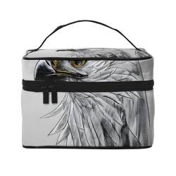 Mouxiugei Sketching An Eagle tragbare Make-up-Tasche – elegante Reise-Kosmetiktasche mit großem Fassungsvermögen, Make-up-Taschenset, Make-up-Tasche für Frauen, Skizzieren eines Adlers, Einheitsgröße von Mouxiugei