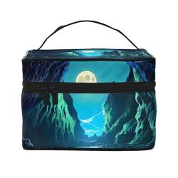 Mouxiugei Water Moon Cave tragbare Make-up-Tasche – elegante Reise-Kosmetiktasche mit großem Fassungsvermögen, Make-up-Taschen-Set, Make-up-Tasche für Frauen, Wasser Mond Höhle, Einheitsgröße von Mouxiugei