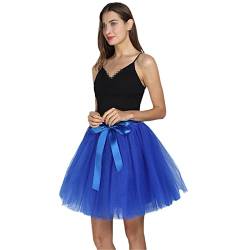 Röcke Damen Midi Tüllrock Mode Kurz Rock Frauen Ballkleid Party Petticoat, königsblau, Einheitsgröße von Mowaaey