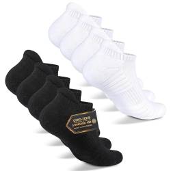 Mowenti Sneaker Socken Damen 35-38 Herren Sportsocken Tennissocken Wandersocken Laufsocken Frottee Running Socks 8 Paar Schwarz Weiß von Mowenti