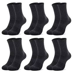 Mowenti Sneaker Socken Herren 43-46 Damen Sportsocken Tennissocken Wandersocken Laufsocken Classic Business Grau Socken Frottee Running Socks Lange 6 Paar von Mowenti