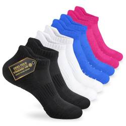 Mowenti Sneaker Socken Herren 43-46 Damen Sportsocken Tennissocken Wandersocken Laufsocken Frottee Running Socks 8 Paar Schwarz Weiß Blau Rosa von Mowenti