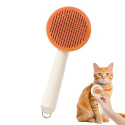 Moxeupon Katzenbürste mit Entriegelungsknopf, Zupfbürste für Katzen, Katzenpflegebürste, Selbstreinigende Haustierbürste für die Fellpflege, Zupfbürste mit Entriegelungsknopf, Haarausfall, von Moxeupon