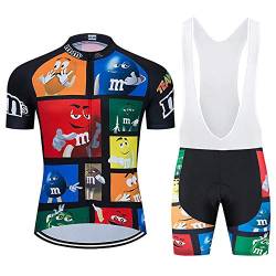 Herren Radtrikot Set, Atmungsaktiv Quick-Dry Kurzarm Radsport-Shirt +20D Gel Shorts von Moxilyn