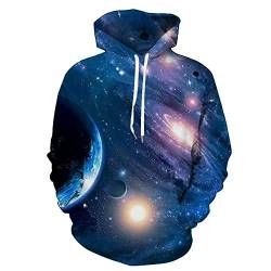 Moxilyn 3D Anime Hoodies Pullover Sternengalaxie Erwachsene Kapuzenpulli Langarm Print Stereoskopischer Hoodie für Männer Frauen von Moxilyn