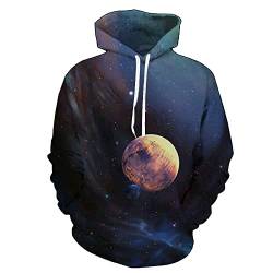 Moxilyn 3D Anime Hoodies Pullover Sternengalaxie Erwachsene Kapuzenpulli Langarm Print Stereoskopischer Hoodie für Männer Frauen von Moxilyn