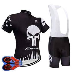 Moxilyn Fahrradtrikot Kurzarm Set für Herren Radtrikot T Shirt Radsport Radtrikot Set Fahrrad Trikot Kurzarm+Radhose mit 20D GEL,Ursprüngliche Gaze Radjacke und Radhose,Cycling Jersey Radtrikot von Moxilyn