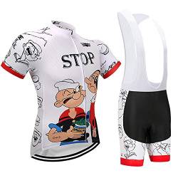 Moxilyn Fahrradtrikot Kurzarm Set für Herren Radtrikot T Shirt Radsport Radtrikot Set Fahrrad Trikot Kurzarm+Radhose mit 9D Gel,Ursprüngliche Gaze Radjacke und Radhose,Cycling Jersey Radtrikot von Moxilyn