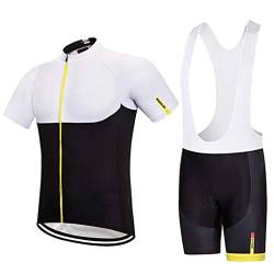 Moxilyn Herren Radtrikot Set Fahrrad Trikot Kurzarm+Radhose mit 12D Gel Sitzpolster,Schnelltrocknend Atmungsaktives Shirt,Ursprüngliche Gaze Radjacke und Radhose,Schnell Schwitzen Hohe Elastizität von Moxilyn