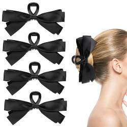 4 Stück Schwarz Haarschleifen Haarspangen für Frauen rutschfeste Krallenklemmen für dickes dünnes Haar dekorativ lockige Haarschmuck für Mädchen von Mozeat Lens