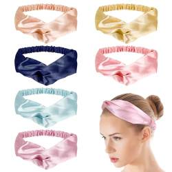 6 Stück Stirnbänder Twist Knoten Haarreifen Elastische Kopf Wickeln Haarbänder Kopfband Weiche Headwrap Yoga Sport Haarband Mehrfarbig Stirnband Dünn Haarschmuck für Mädchen Damen Frauen von Mozeat Lens