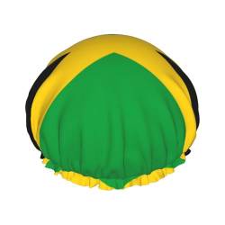 Mqgmz Jamaika-Flagge, leicht, weich und wiederverwendbar, Duschhaube für Damen, langes Haar, atmungsaktiv von Mqgmz
