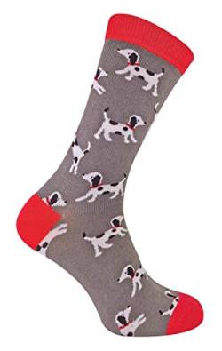 Mr Heron - Herren Socken mit Hundemotiv | Bambus Socken mit Bunt Dog Muster (39-45, Dalmatians) von Mr Heron