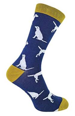 Mr Heron - Herren Socken mit Hundemotiv | Bambus Socken mit Bunt Dog Muster (39-45, Labrador) von Mr Heron
