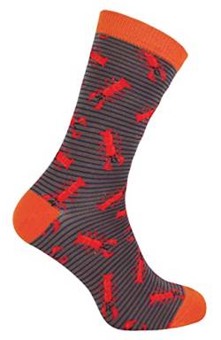 Mr Heron - Herren Socken mit Tiere Motiv | Bambus Socken mit Bunt Animal Muster für Erwachsene (39-45, Hummer) von Mr Heron