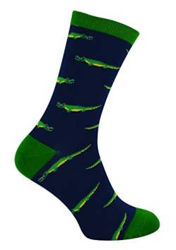 Mr Heron - Herren Socken mit Tiere Motiv | Bambus Socken mit Bunt Animal Muster für Erwachsene (39-45, Krokodil (Marine)), Einheitsgröße von Mr Heron