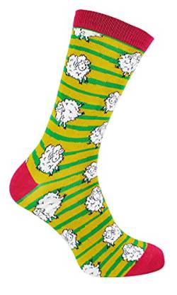 Mr Heron - Herren Socken mit Tiere Motiv | Bambus Socken mit Bunt Animal Muster für Erwachsene (39-45, Schaf) von Mr Heron